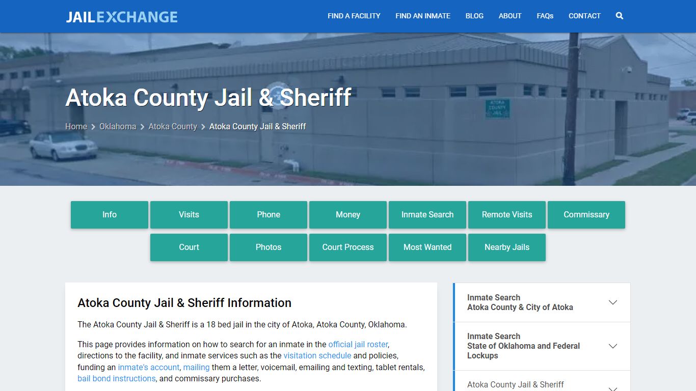 Atoka County Jail & Sheriff, OK Inmate Search, Information